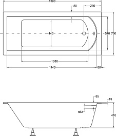 Besco Акриловая ванна Shea Slim 160x70 – фотография-5